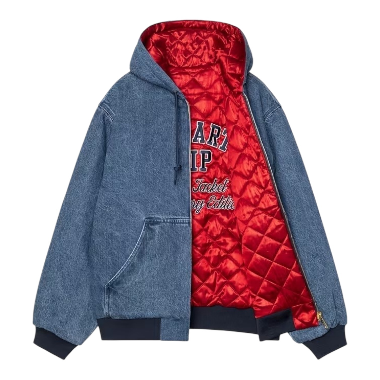 Carhartt WIP 50 Years Anniversary OG Active Jacket Denim - Blue/USA Red (Stone Bleached)