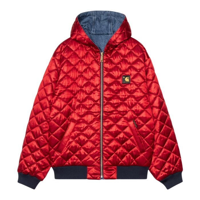 Carhartt WIP 50 Years Anniversary OG Active Jacket Denim - Blue/USA Red (Stone Bleached)