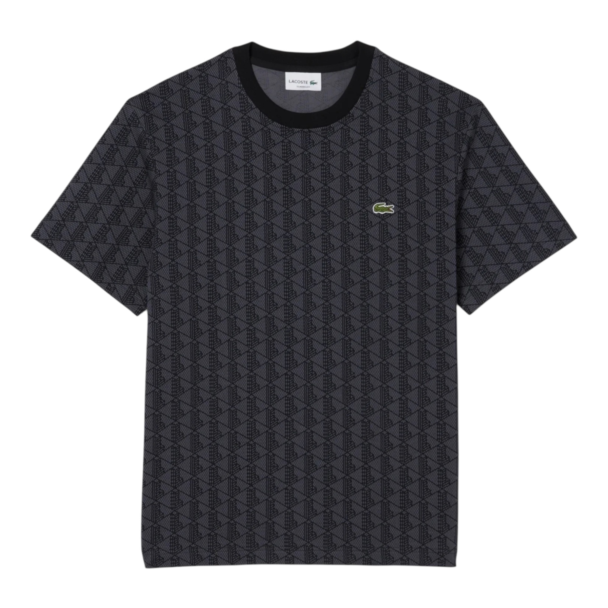 Lacoste T-shirt Jersey Monogramme - Gris Foncé/Noir