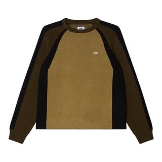 Obey Raglan Crew Neck Sweater - Mermaid Green Multi