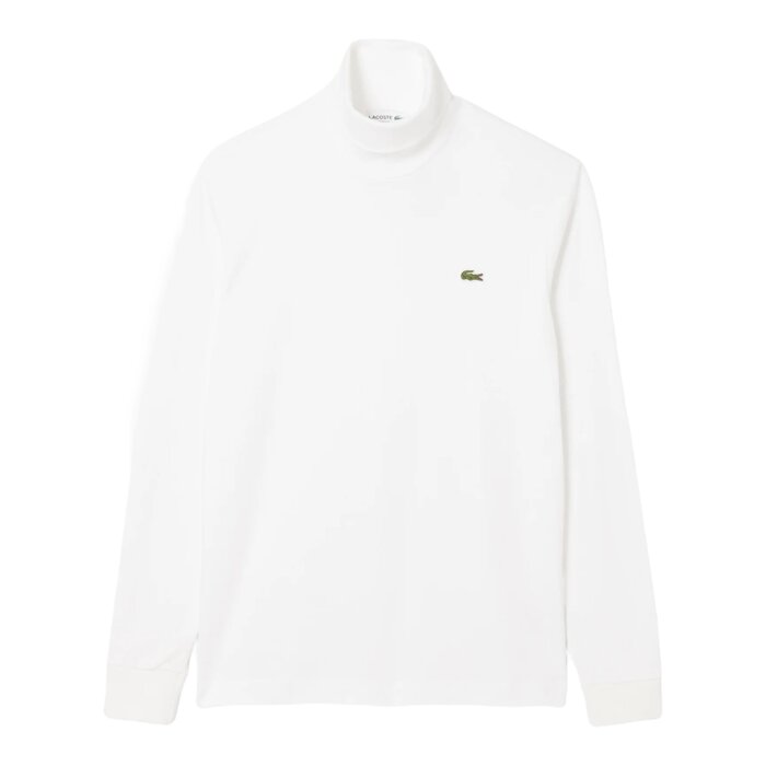 Lacoste T-shirt Col Roulé à manches Longues - Blanc