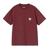 W' S/S Pocket T-shirt -  Marsala