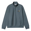Half Zip American Script Sweat - Office Blue