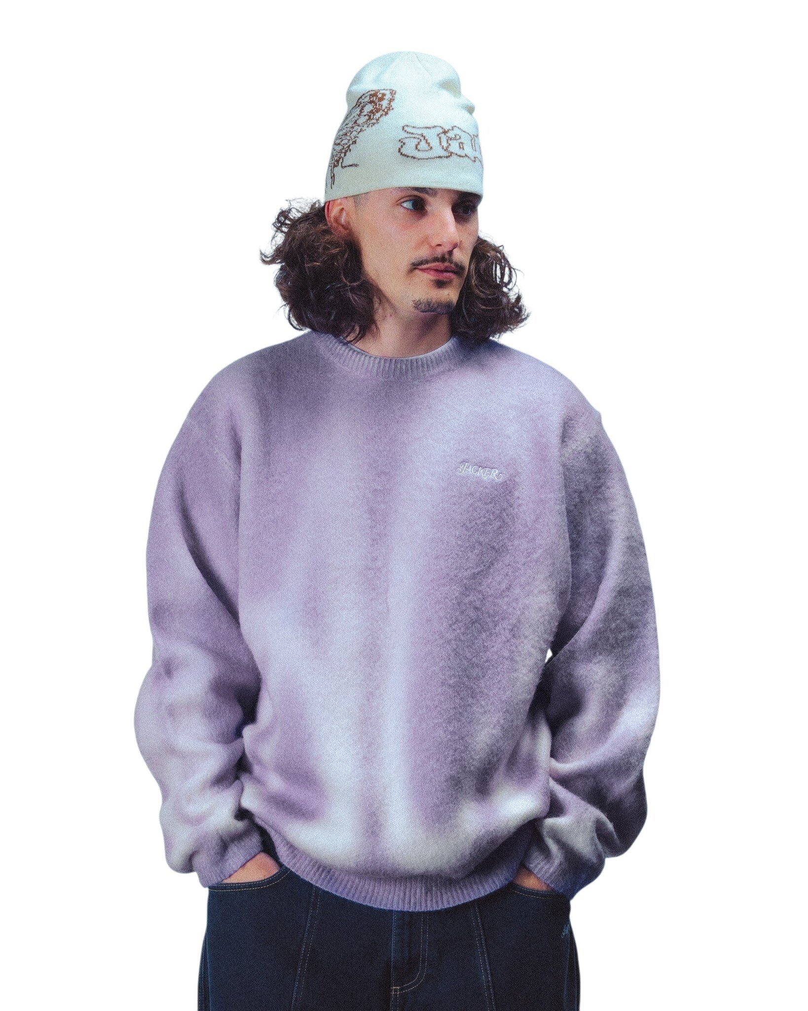 Jacker Blur Mohair Crewneck - Purple