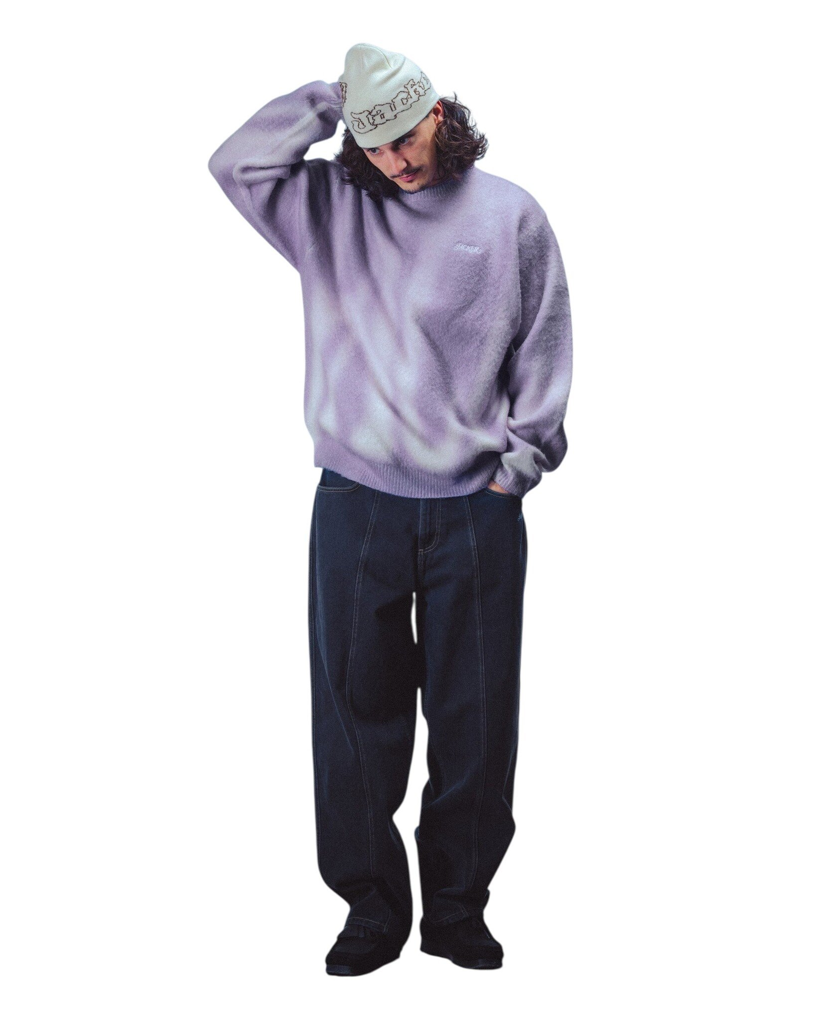 Jacker Blur Mohair Crewneck - Purple