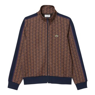 Lacoste Veste de survêtement zippée Paris jacquard - Violet/Marron