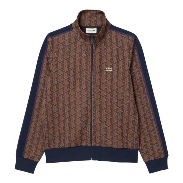 Lacoste Veste de survêtement zippée Paris jacquard -  Violet/Marron