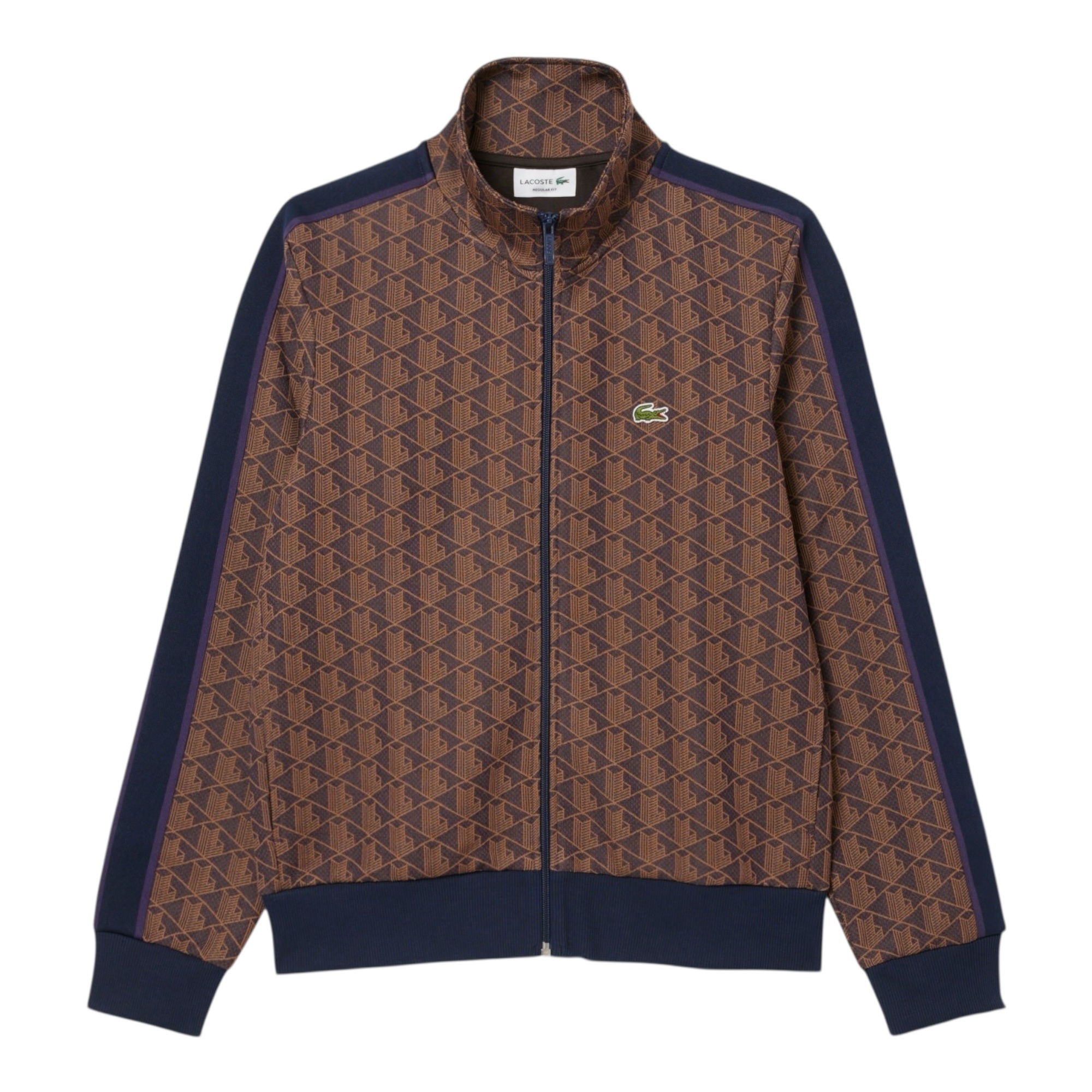 Lacoste Veste de survêtement zippée Paris jacquard -  Violet/Marron