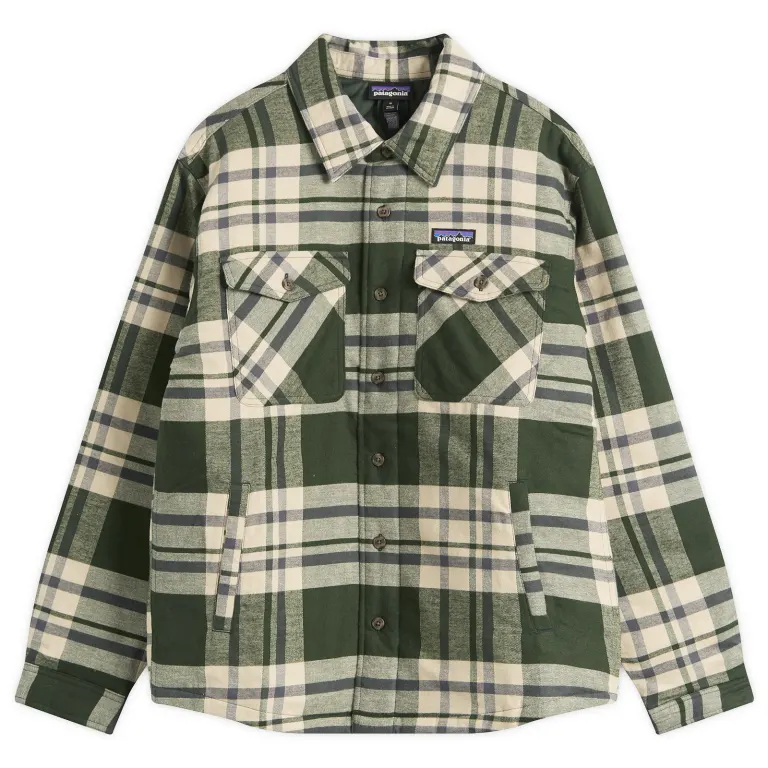 Patagonia M's LW Insulated Fjord Flannel Shirt - Old Growth Green