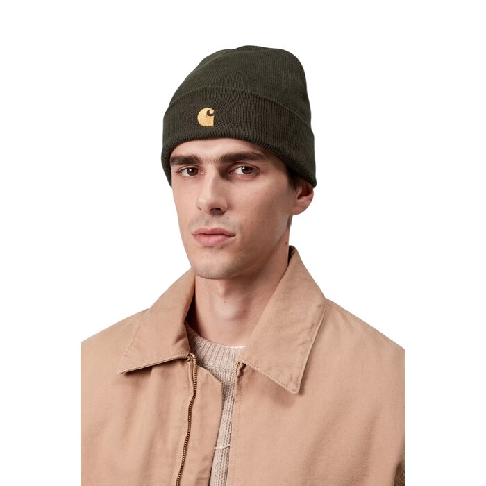 Carhartt WIP Chase Beanie - Olive/Gold