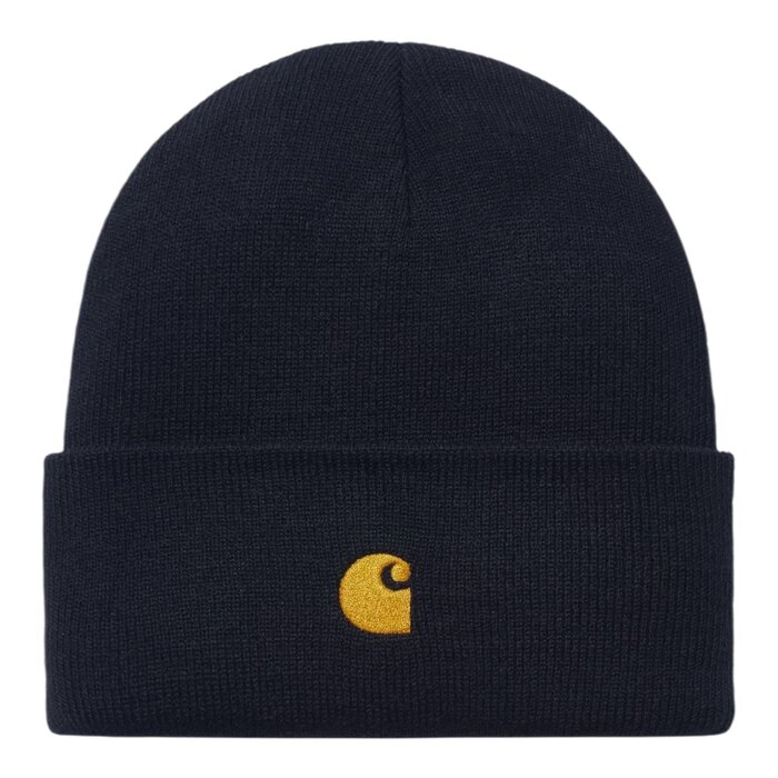 Carhartt WIP Chase Beanie - Dark Navy/Gold