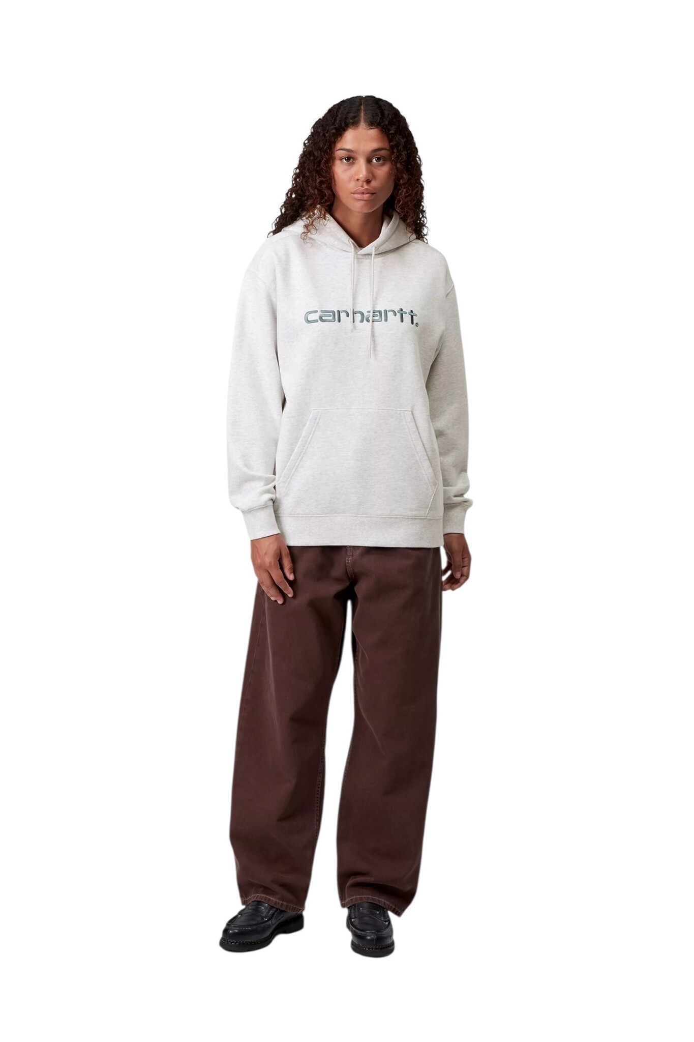Carhartt WIP W' Hooded Carhartt Sweat - Ash Heather/Citadel