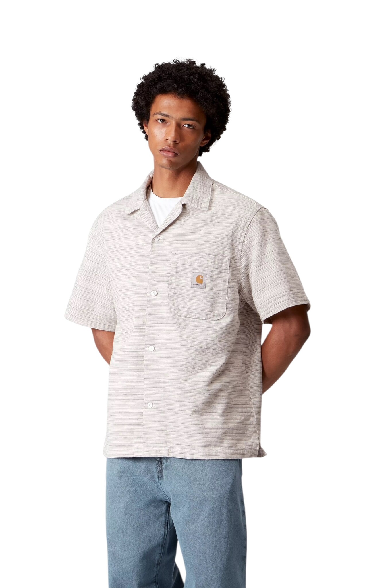 Carhartt WIP S/S Gellar Shirt - Gellar Stripe/Wax Rinsed