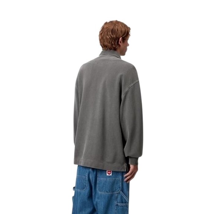 Carhartt WIP Piqué Script Sweat - Black/White Garment Dyed