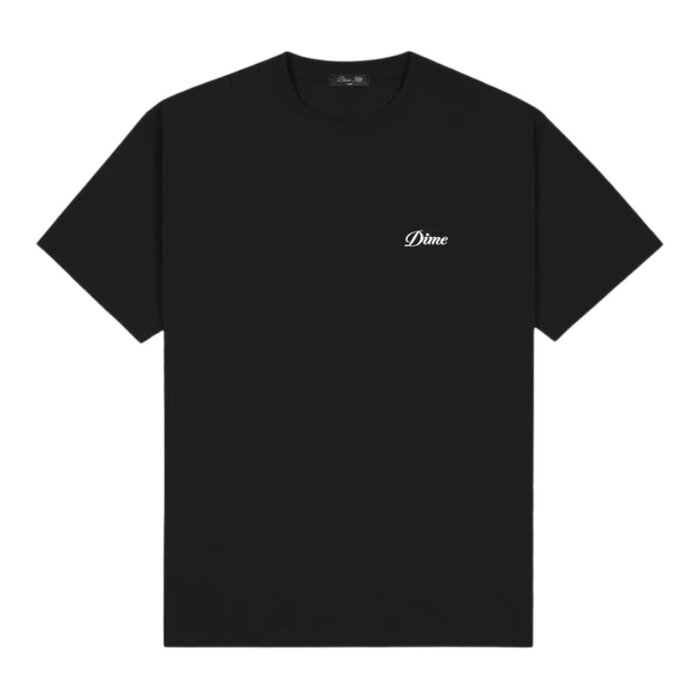 Dime Cursive Small Logo T-shirt  - Black