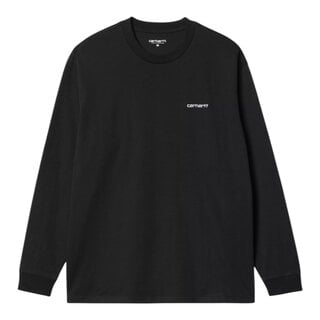 Carhartt WIP L/S Script Embroidery T-shirt - Black/White