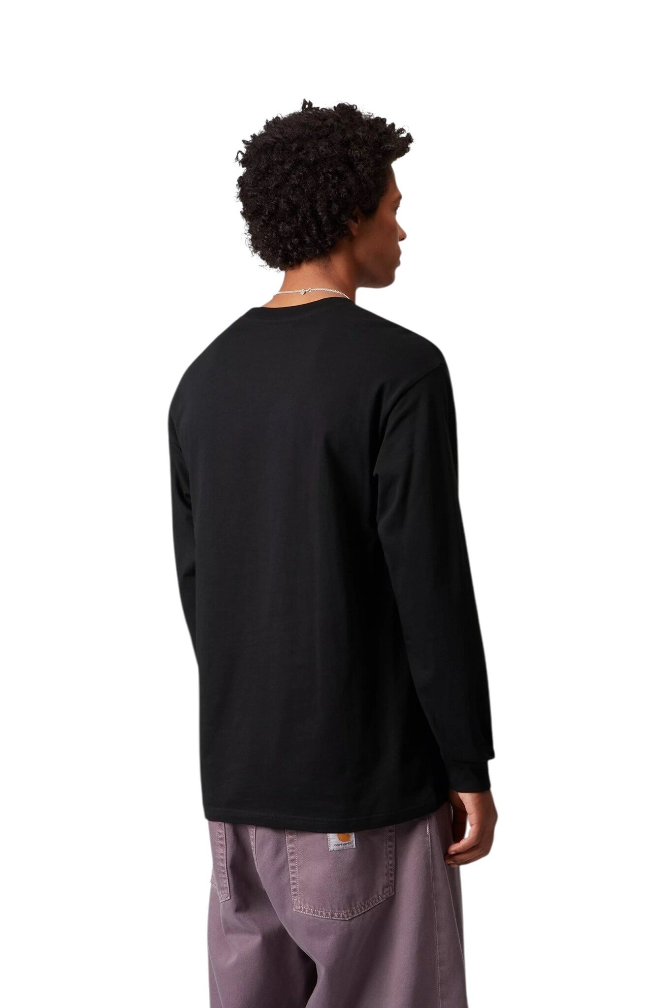 Carhartt WIP L/S Script Embroidery T-shirt - Black/White