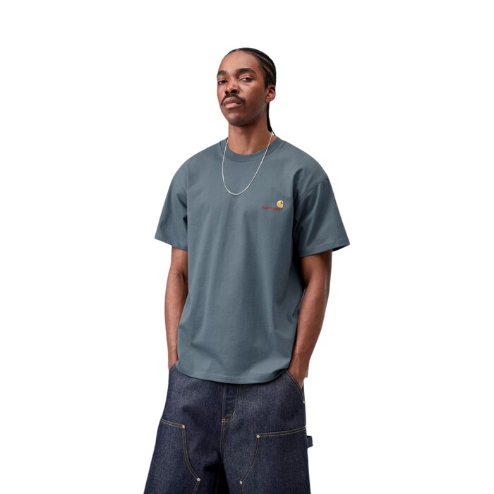 Carhartt WIP S/S American Script T-shirt - Office Blue