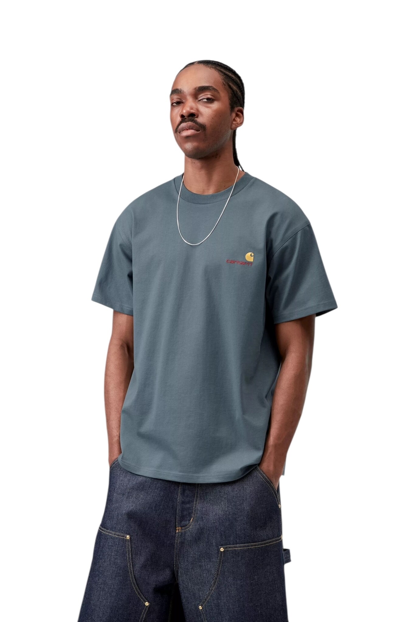 Carhartt WIP S/S American Script T-shirt - Office Blue