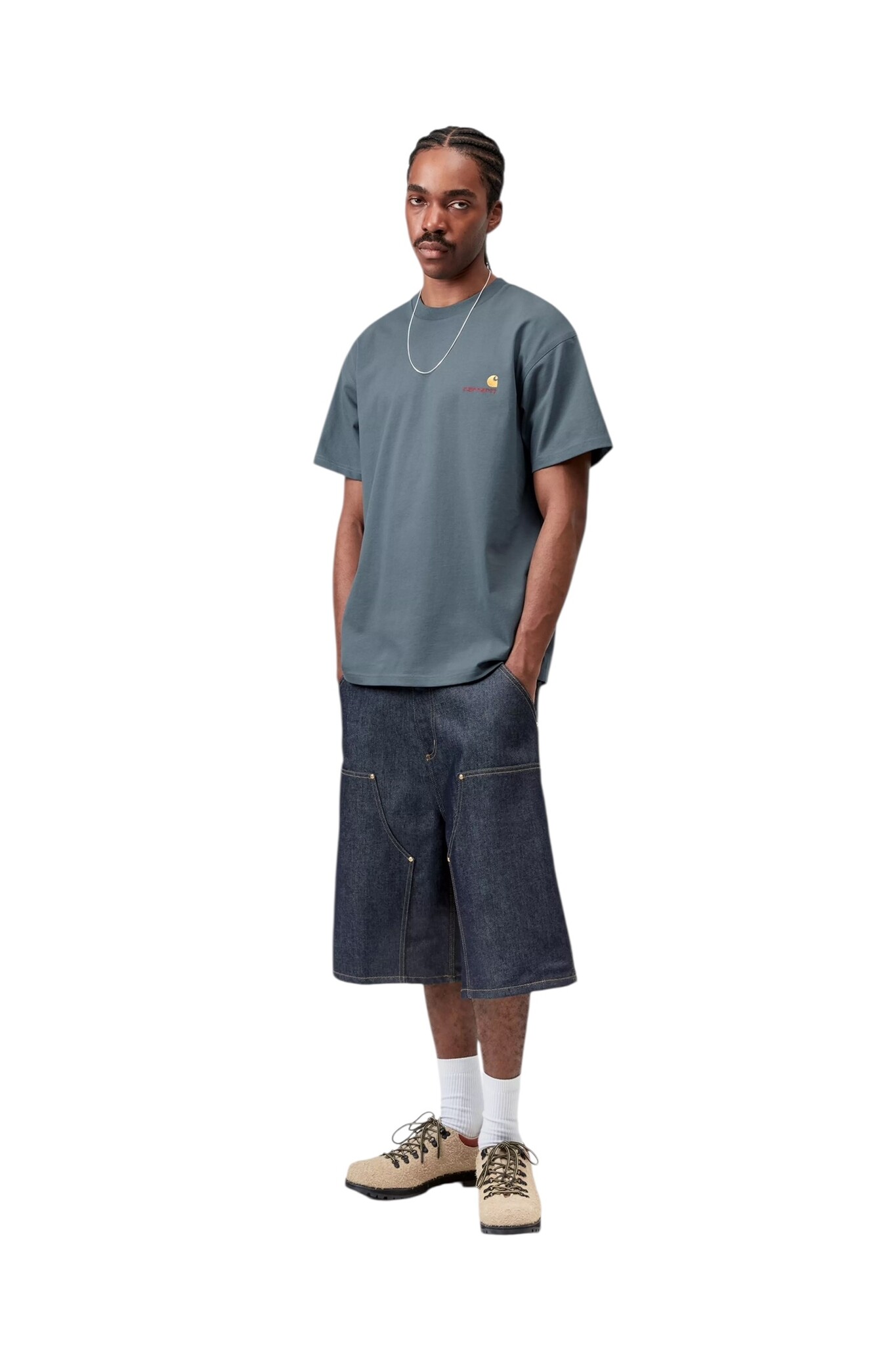 Carhartt WIP S/S American Script T-shirt - Office Blue