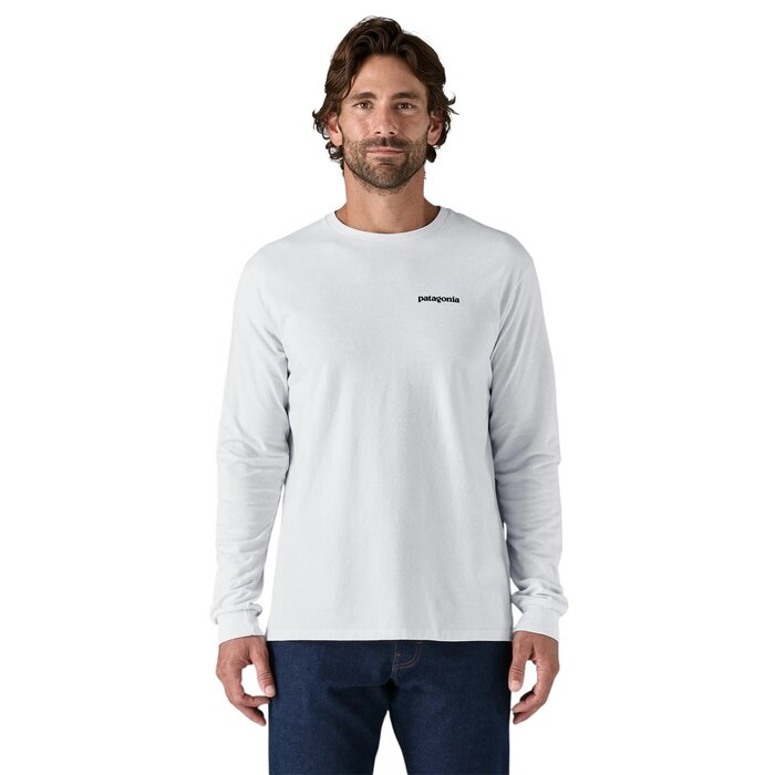 Patagonia M's L/S P-6 Logo Responsibili Tee - White