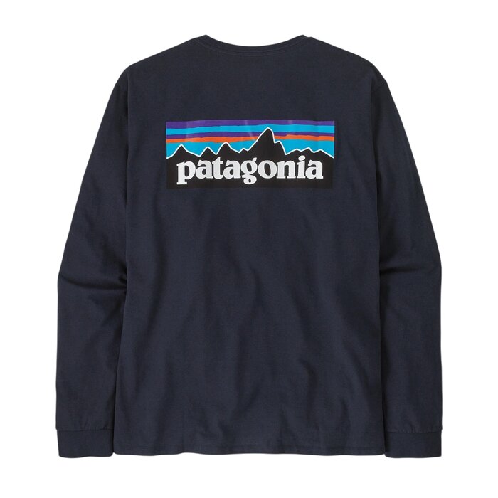 Patagonia M's L/S P-6 Logo Responsibili Tee - New Navy