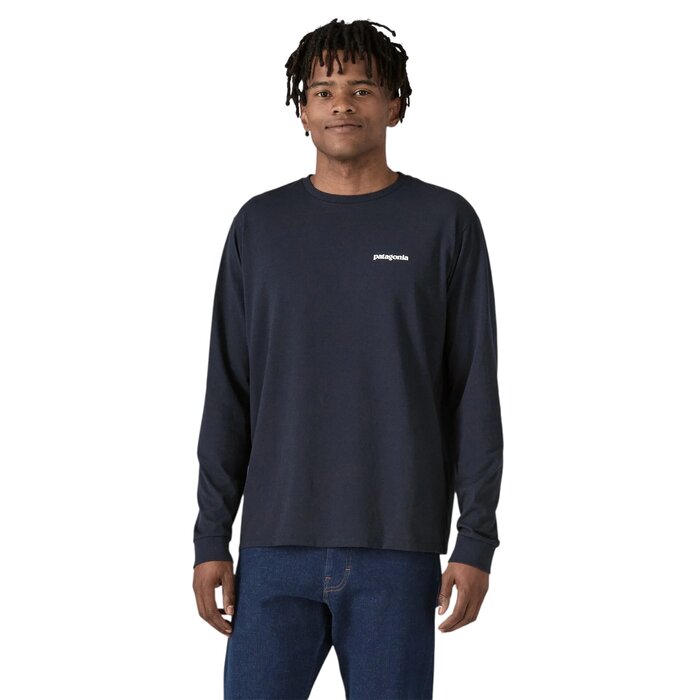 Patagonia M's L/S P-6 Logo Responsibili Tee - New Navy