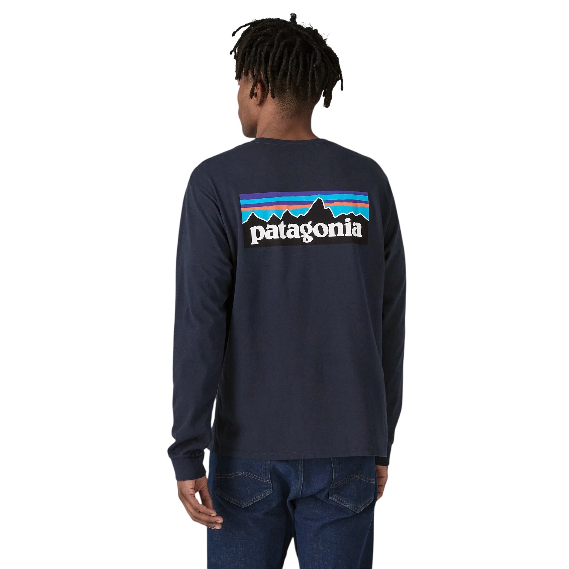 Patagonia M's L/S P-6 Logo Responsibili Tee - New Navy