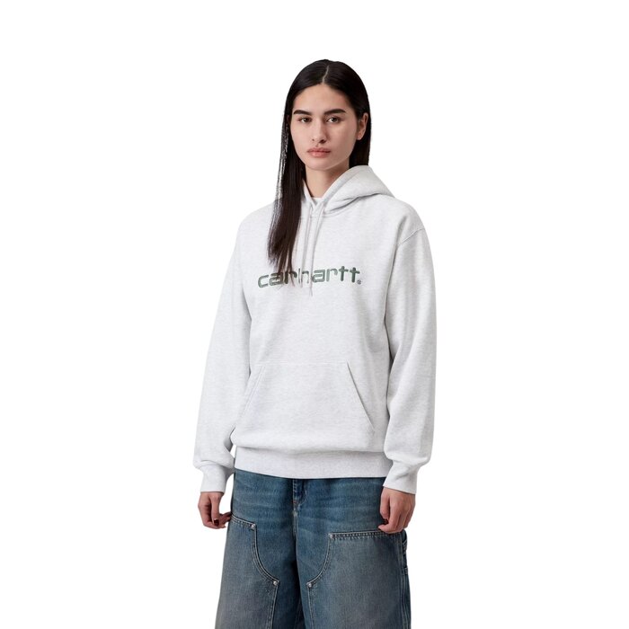 Carhartt WIP W' Hooded Carhartt Sweat - Ash Heather/Velvet Green