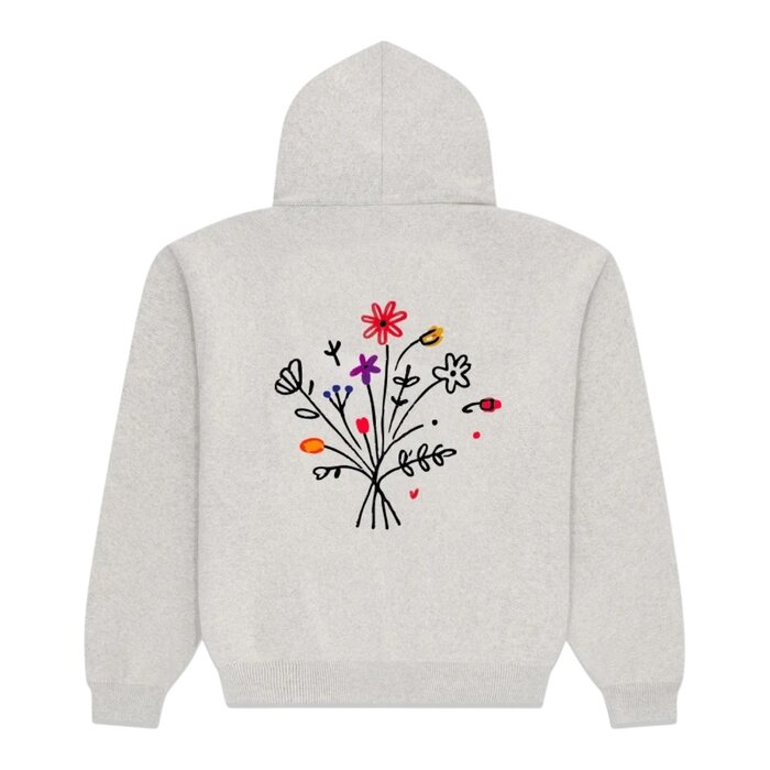 Arbor Antwerp Flower Garden Knitted Hoodie - Grey
