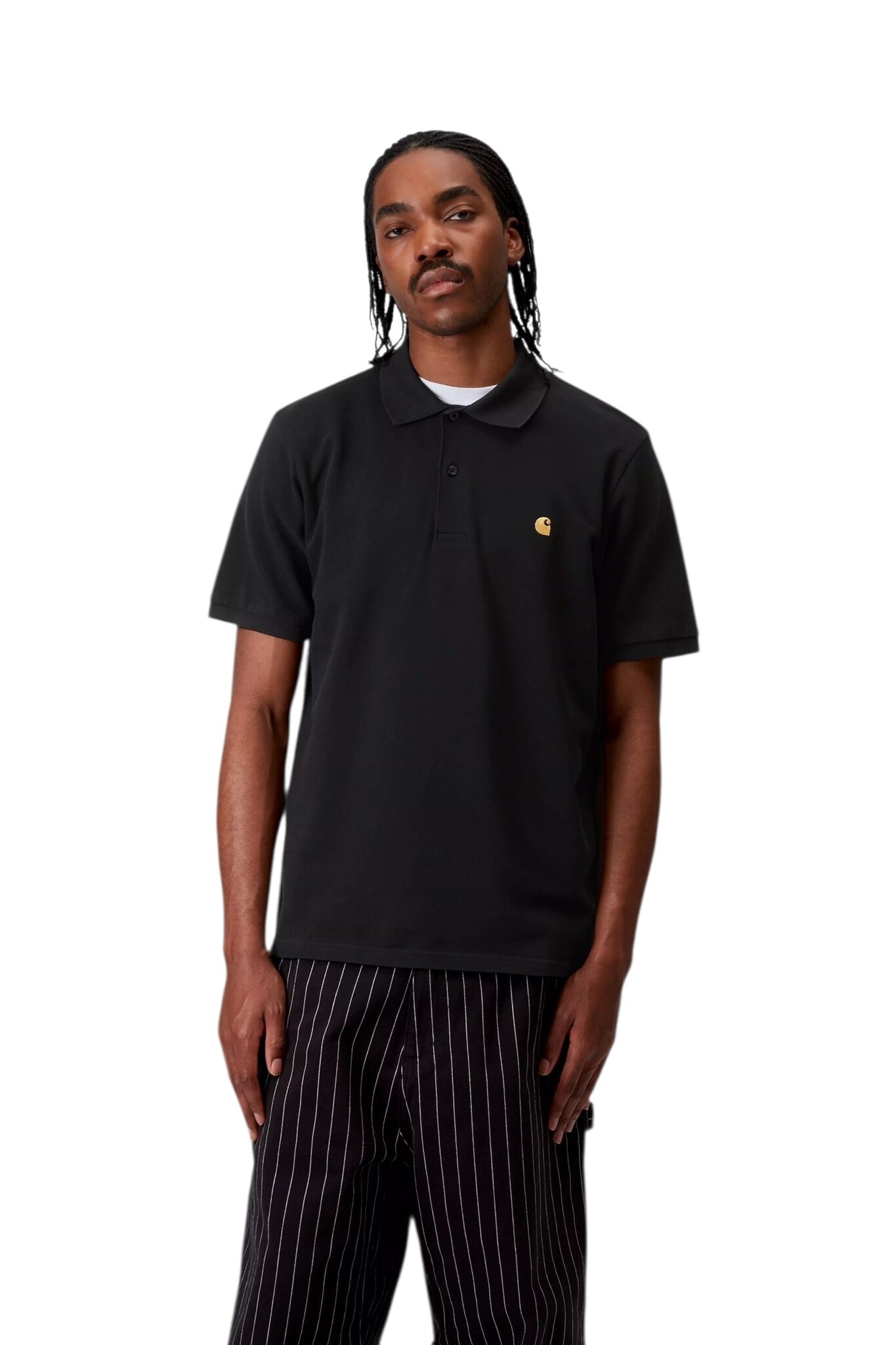 Carhartt WIP S/S Chase Pique Polo - Black/Gold