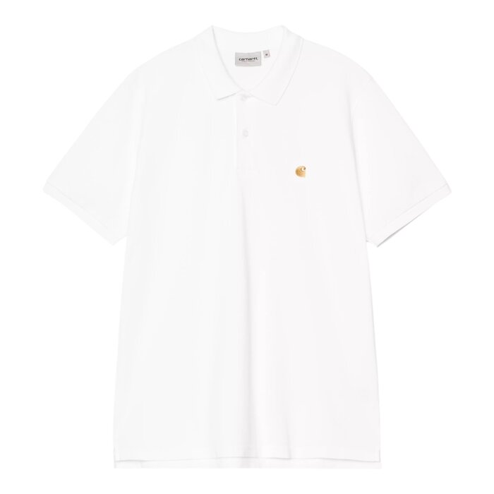 Carhartt WIP S/S Chase Pique Polo - White/Gold