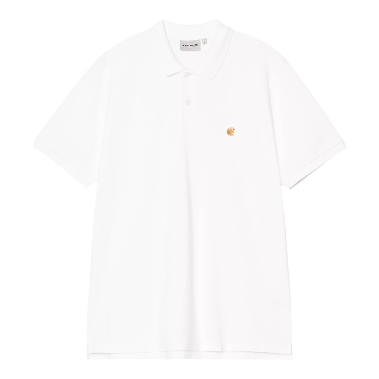 Carhartt WIP S/S Chase Pique Polo - White/Gold