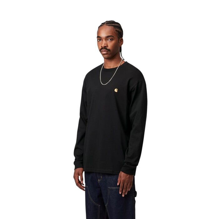 Carhartt WIP L/S Chase T-shirt - Black/Gold