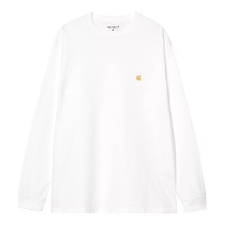 Carhartt WIP L/S Chase T-shirt - White/Gold