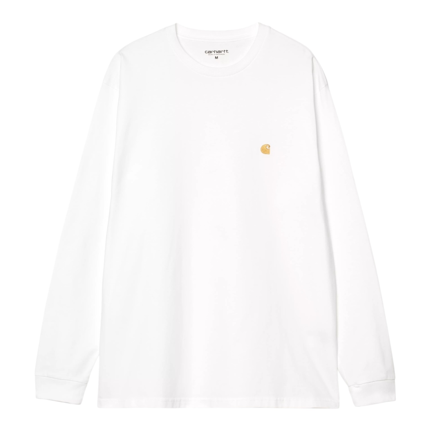 Carhartt WIP L/S Chase T-shirt - White/Gold
