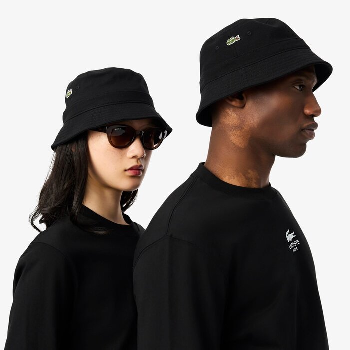 Lacoste Bob en piqué de coton biologique uni - Noir