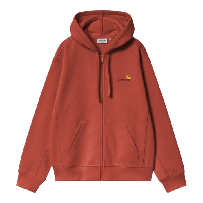 Carhartt WIP Hooded American Script Jacket - Oxide Red