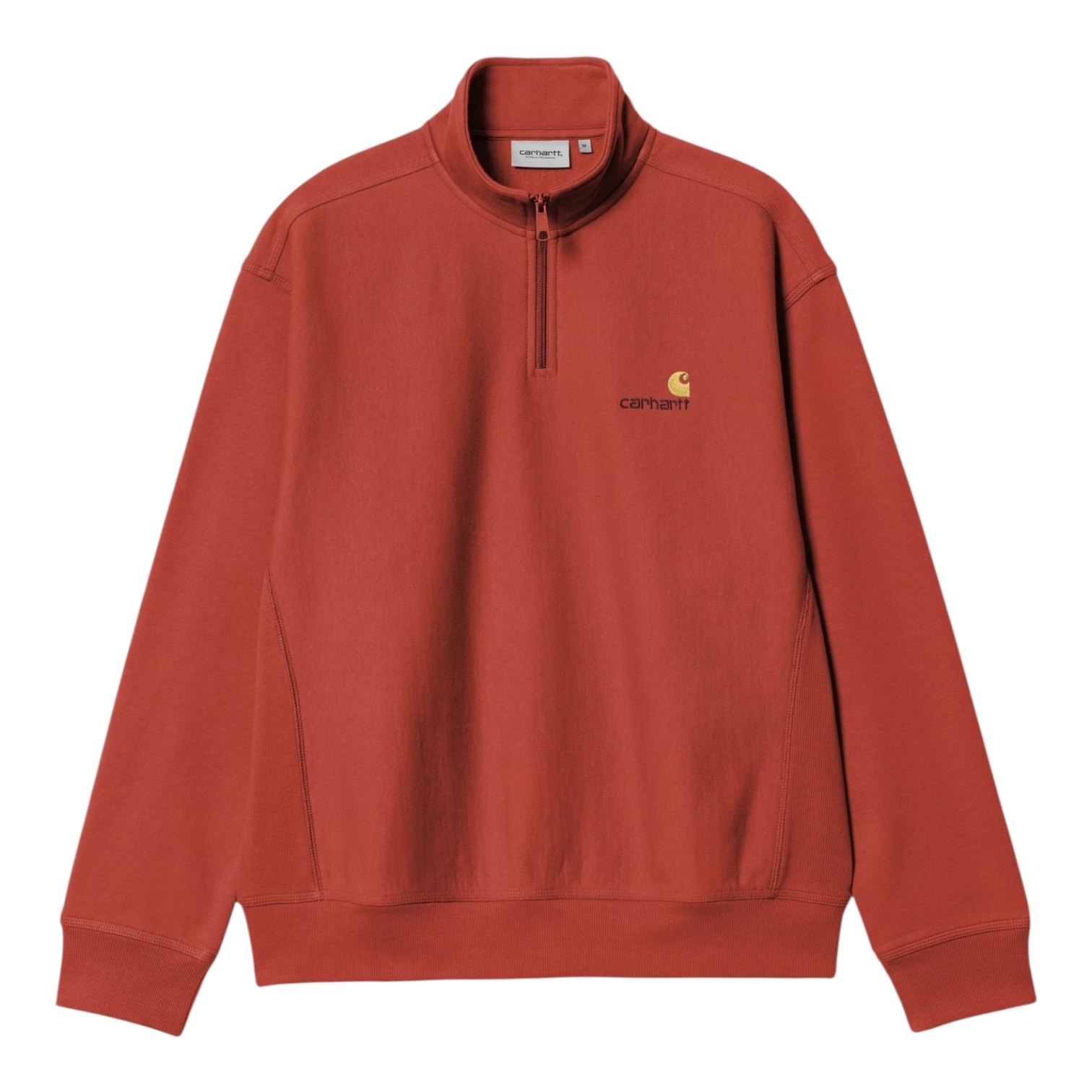 Carhartt WIP Half Zip American Script Sweat - Oxide Red