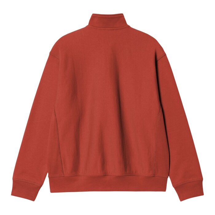 Carhartt WIP Half Zip American Script Sweat - Oxide Red