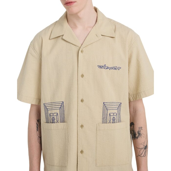 Element S/S Shirt Seesucker - Seesucker Aluminium