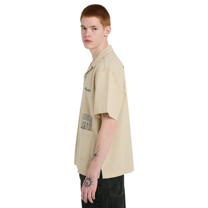 Element S/S Shirt Seesucker - Seesucker Aluminium