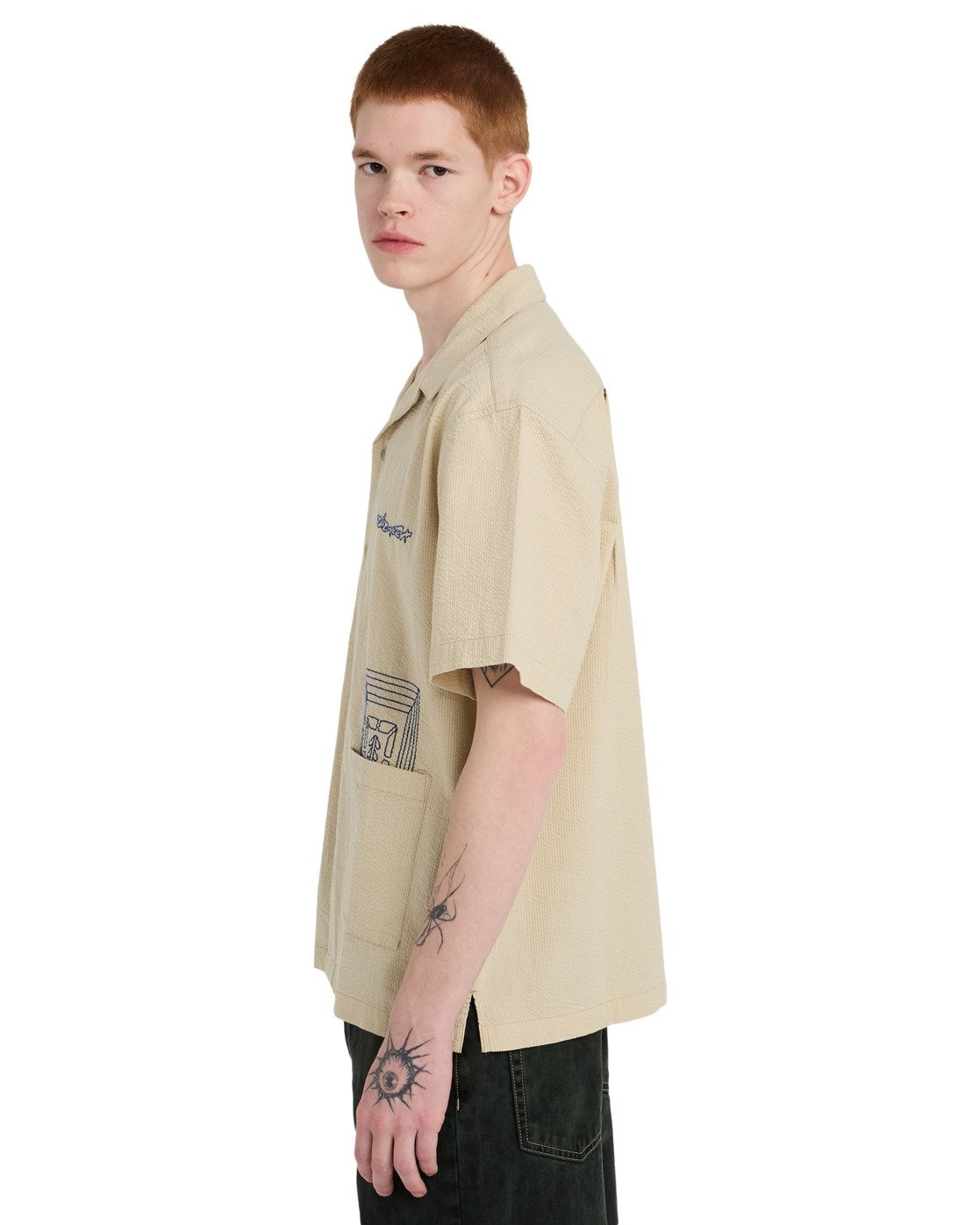 Element S/S Shirt Seesucker - Seesucker Aluminium