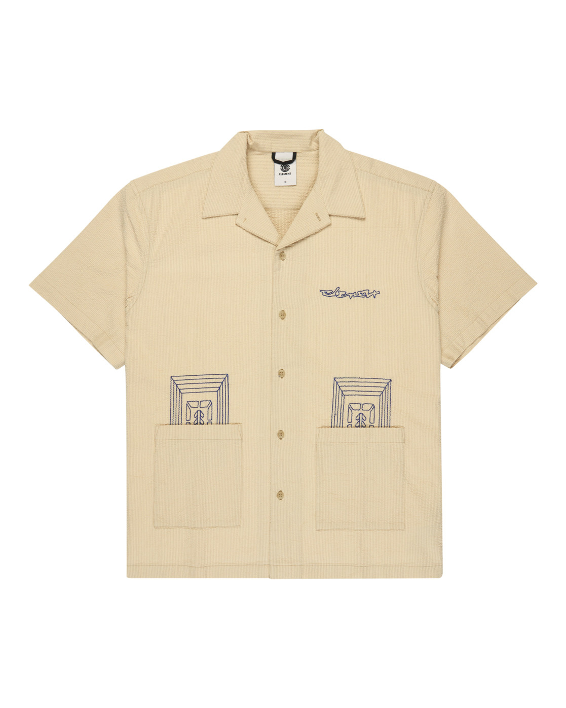 Element S/S Shirt Seesucker - Seesucker Aluminium