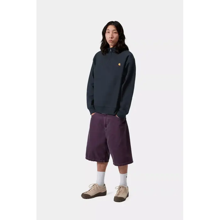 Carhartt WIP Half Zip American Script Sweat - Deep Night