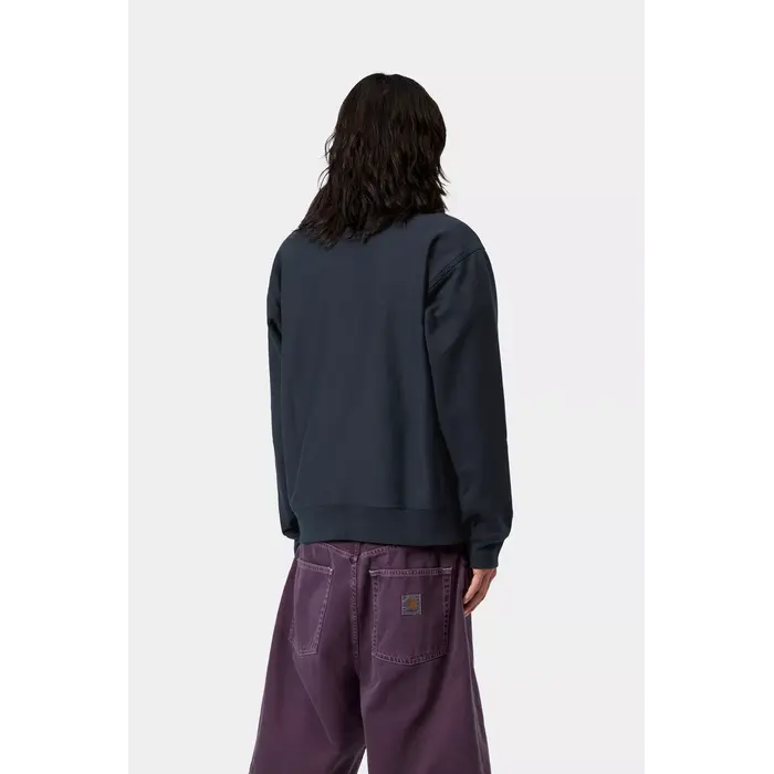 Carhartt WIP Half Zip American Script Sweat - Deep Night