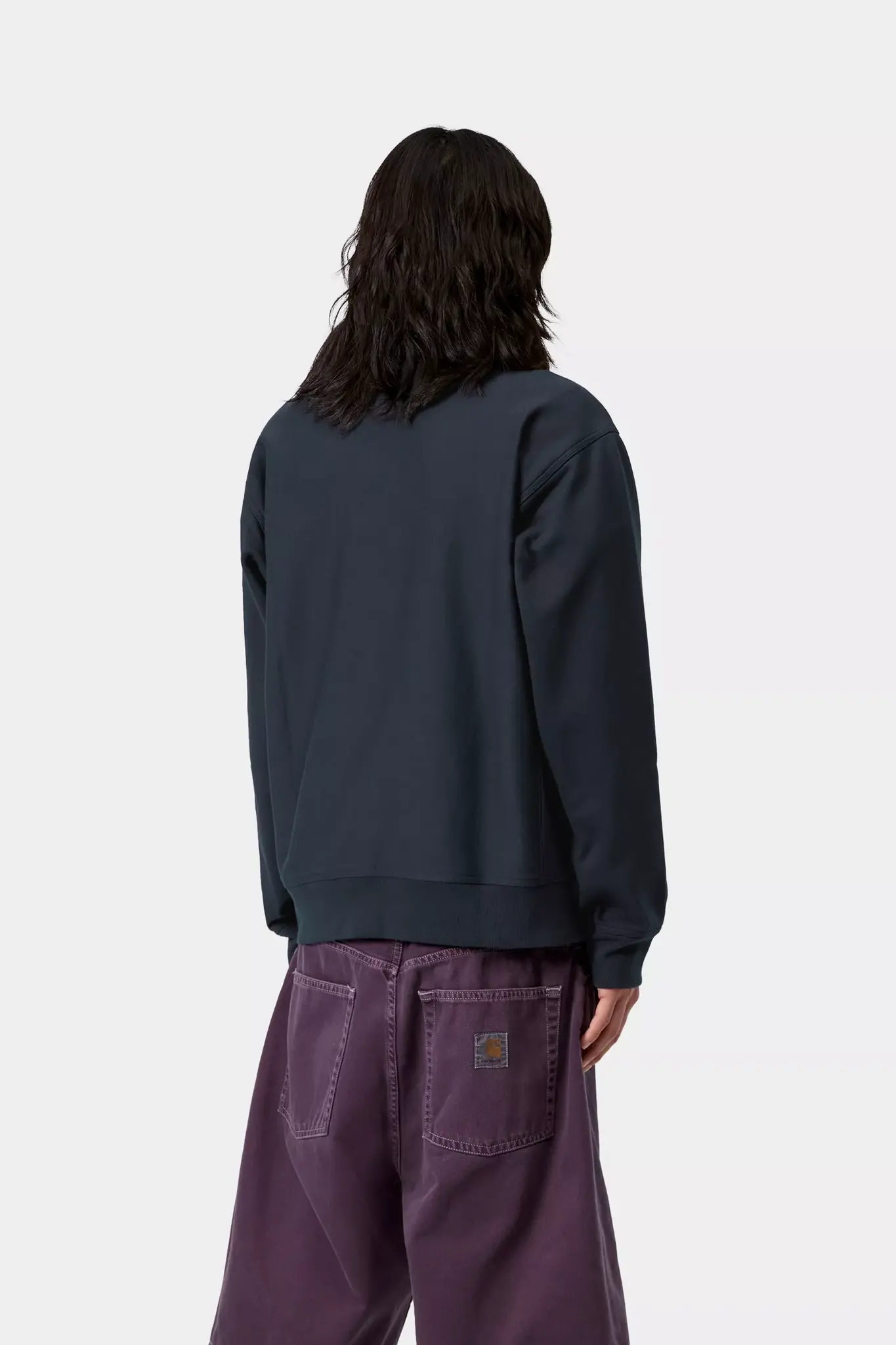 Carhartt WIP Half Zip American Script Sweat - Deep Night