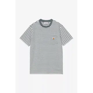 Carhartt WIP S/S Ezra Pocket T-Shirt - Ezra Stripe/Cozy Blue/Wax