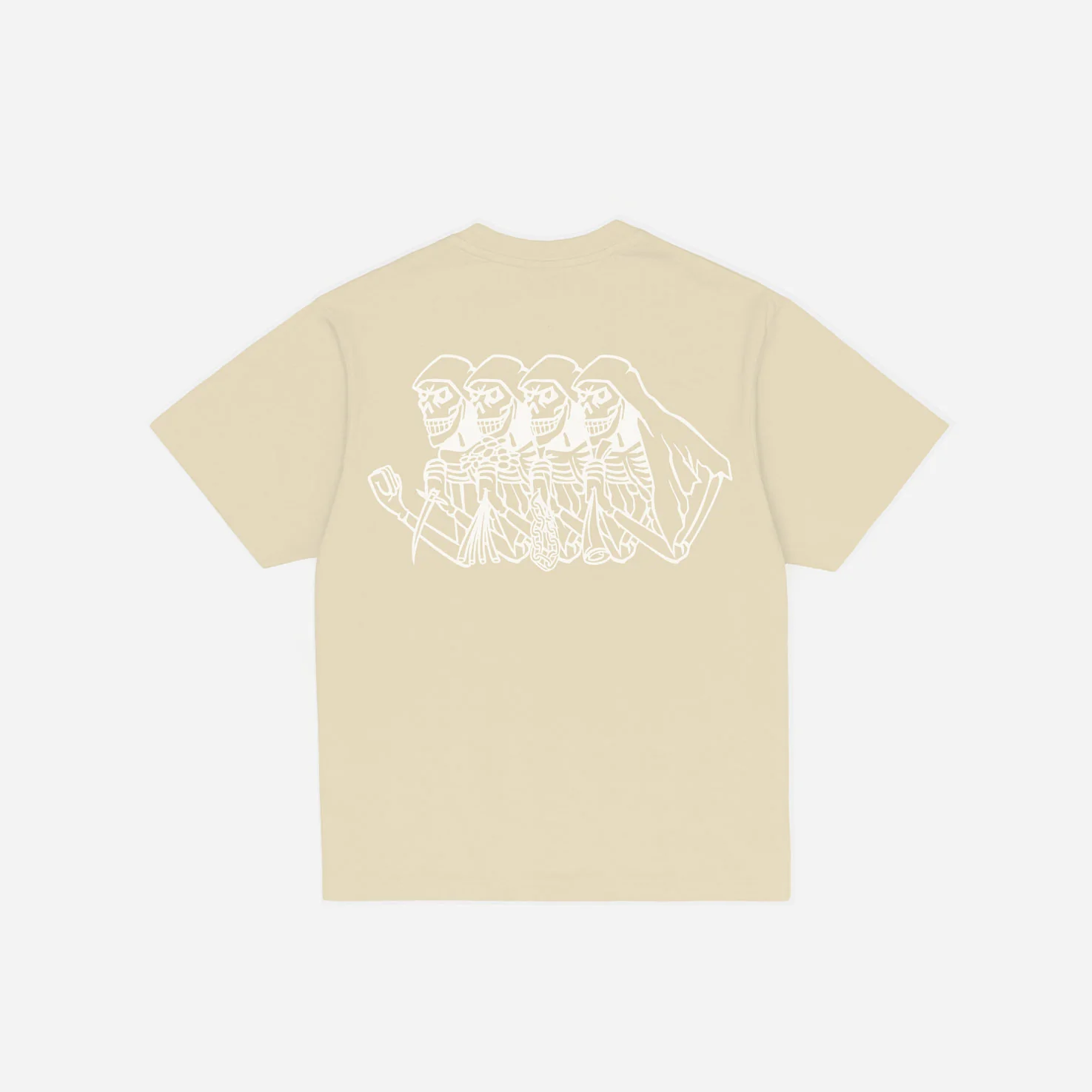 Jacker Skeleton Garment Dyed T-shirt - Beige
