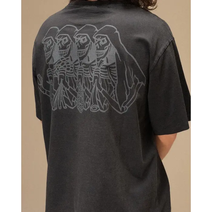 Jacker Skeleton Garment Dyed T-shirt - Black